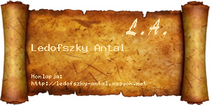 Ledofszky Antal névjegykártya